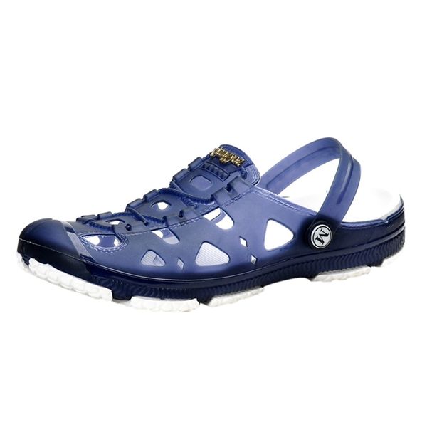 

sagace 2019 new men's summer beach slippers breathable hollow outside hole shoes beach slippers new listing, Black