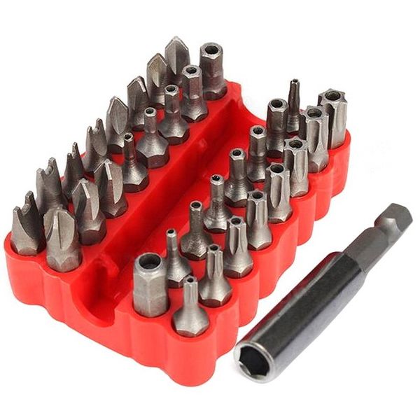 

33pcs security tamper proof bit torx hex star spanner tri wing spanner screwdrive magnetic bit holder screw driver bits ven43t5