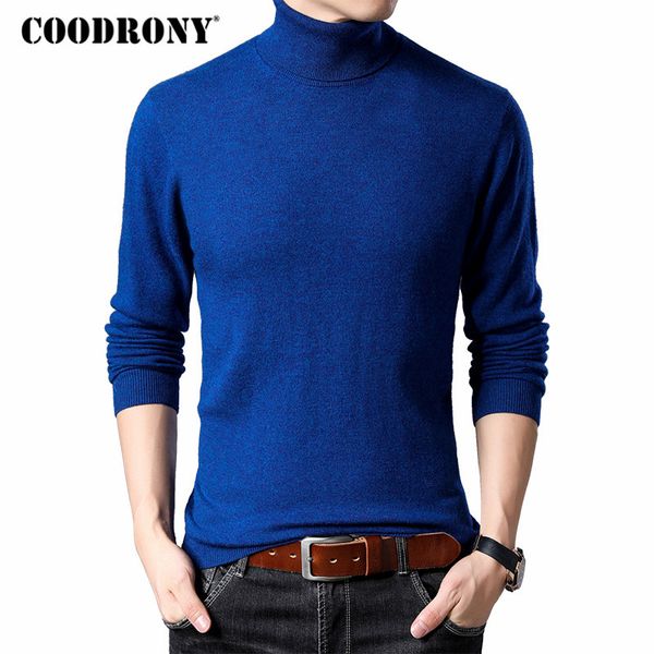 

coodrony sweater men classic casual turtleneck pull homme autumn winter merino wool sweaters knitted cashmere pullover men 93009, White;black