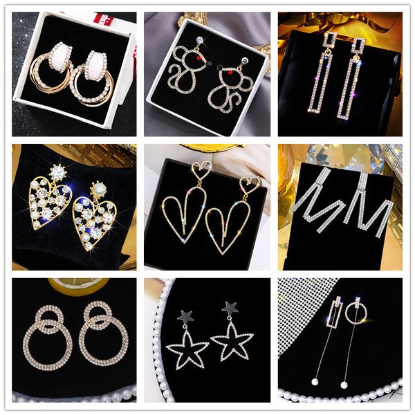 

round flower drop earrings 2020 elegant luxury crystal acrylic heart earing wedding jewelry valentine's day bride gift, Silver