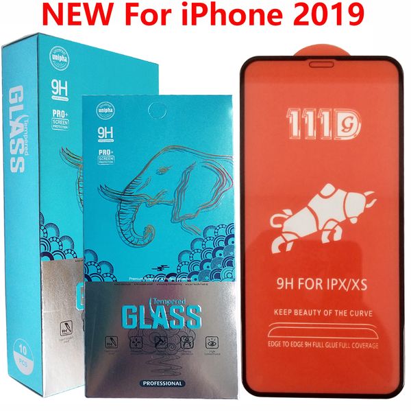 

Лучшее качество 111D Полный клей Клей Обложка Закаленное стекло для iPhone 11 2019 Iphone XR X