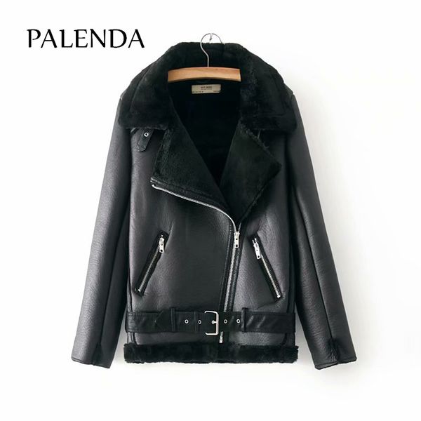 

faxu fur jacket women fashion coat zipper open design 4 colors, Black