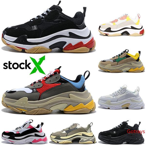 

stock x triple s designer casual shoes men women platform chaussures low old dad sneaker mens trainers luxury fashion shoes 36-45 vintage