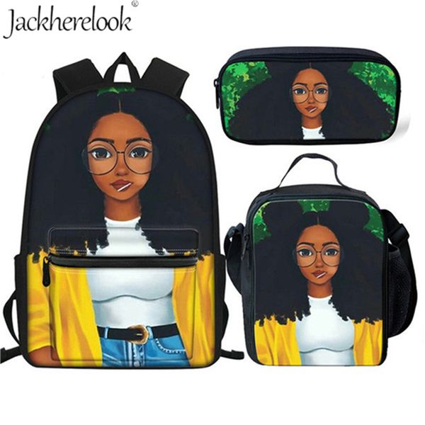 

jackherelook african american girl drawings print school bags primary backpack school book bag student schoolbag for teen girls