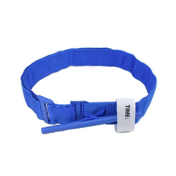 

new-outdoor hiking portable first aid quick slow release buckle tactical one hand emergency tourniquet strap blue