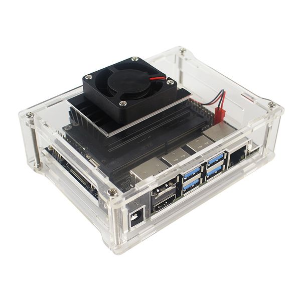 

aotflow jetson nano developer kit acrylic case box transparent shell enclosure with cooling fan