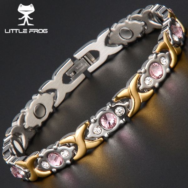 

little frog fashion bracelet jewelry energy health magnetic bracelets for women balance bracelets & bangles 10193, Golden;silver