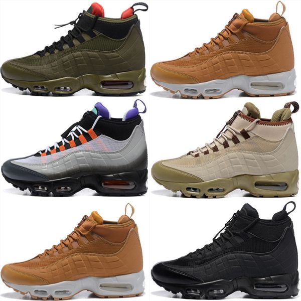 

2020 new fashion cushion boots black green brown ankle boots waterproof work boots men trainers outdoor sneakers