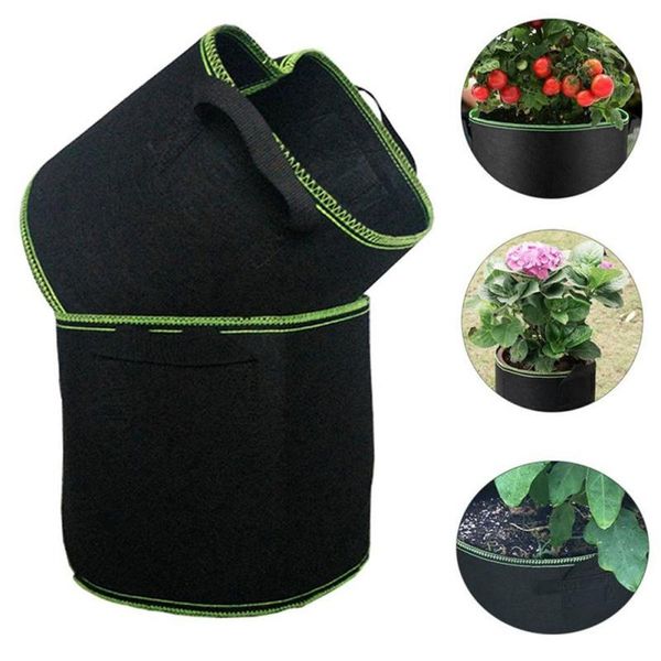 Não-tecidos Plantio Bag Non Woven Grow Bag Tecido vasos de plantas Pouch Root Container respirável Nursery Bag com punhos Gardening Tools GGA2147