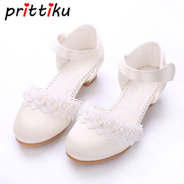 

baby girl shoes 2020 toddler girl pu leather silk sandal little kids pageant bridesmaid wedding flats big child princess dress heeled, Black;grey