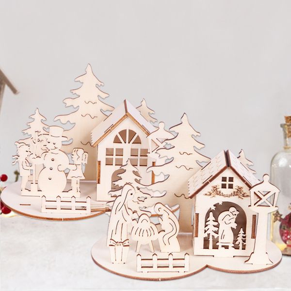 2019 Meetee Wood 3d Jigsaw Christmas Table Decoration Christmas