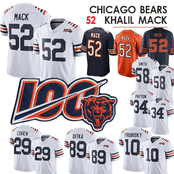 

Khalil 52 mack chicago mitchell 10 trubi ky walter 34 payton bear brian urlacher 2019 100th ea on pacth 2019 new