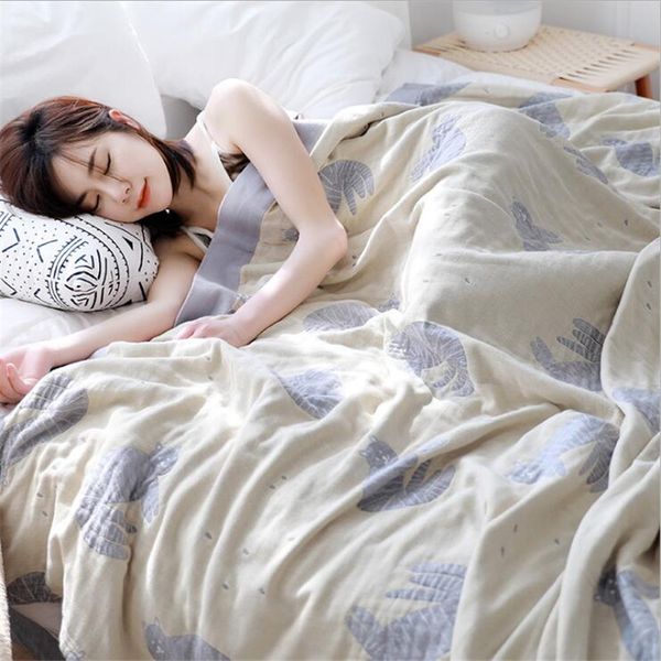 

5 layer gauze cotton blanket bedcover gauze bedspread bed sheet baby children's throw blankets for bed sofa office bedding