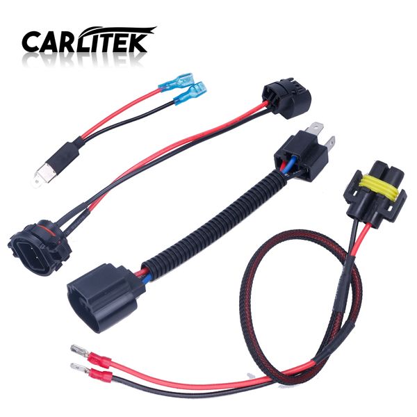 

carlitek 1pcs car headlight kit wire connector for led h1 h3 h4 h7 h11 h13 9006 9007 5202 bulb transfer socket line
