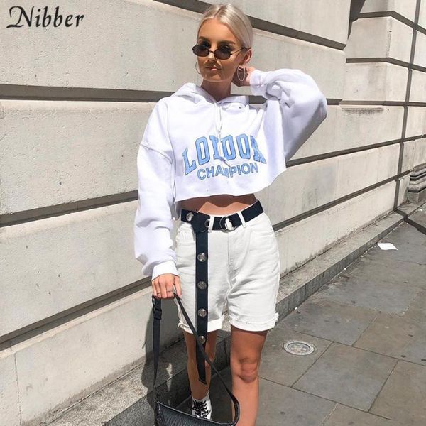 

nibber harajuku white cotton slim soft short hoodie 2019 fall winter long sleeve casual sportswear outdoor thin coat mujer, Black