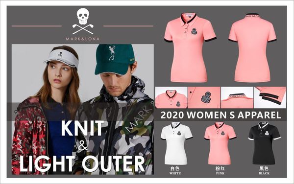 

k 2019 golf ladies short-sleeved t-shirt sports and leisure golf apparel sports equipment, Black;blue