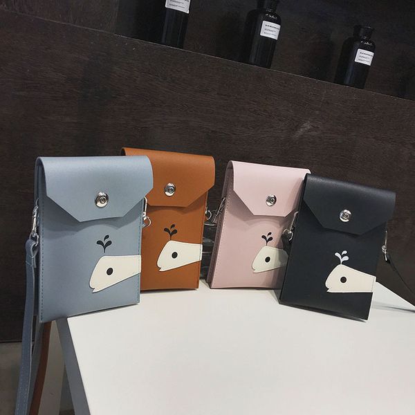 

new female mobile phone bags crossbody bag fashion cute cartoon dolphin solid color shoulder messenger bags mini bag female