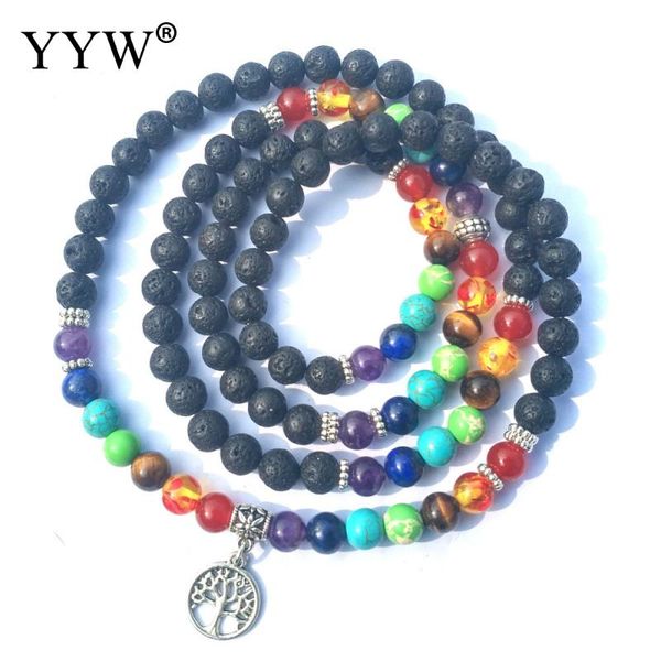 

vintage multiple layers natural stone bracelet multicolor beads bijoux elastic chain pulseiras feminine jewelry erkek, Black