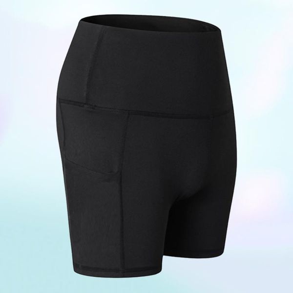 

female sports shorts yoga short trousers quick-dry training pants trisection length shorts size s black, Black;blue