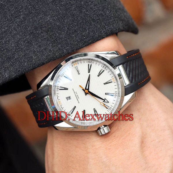 

8500 mechanical automatic movement watch 150m waterproof 316l stainless steel cnc sapphire rubber strap mens designer watches montre de luxe, Slivery;brown