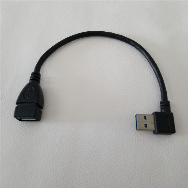 

usb 3.0 high speed 90 degree left angle data extension cable for pc phone black 20cm