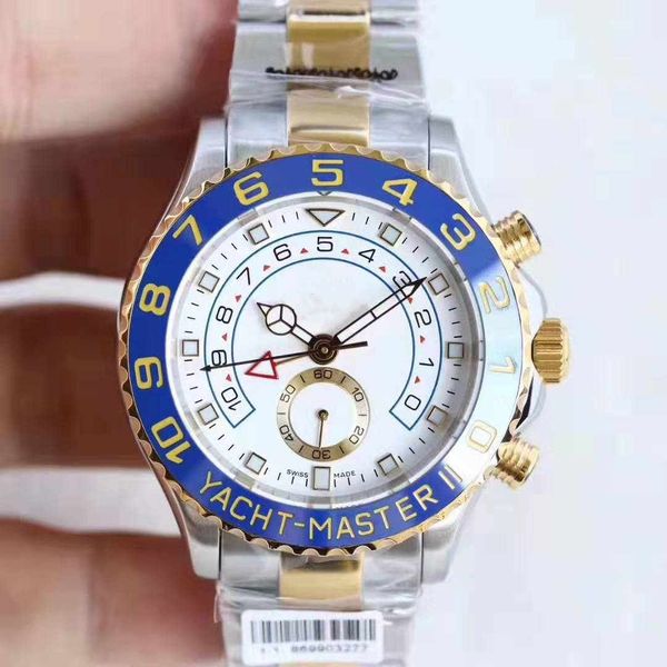 

men's automatic mechanical watch, yacht m116689-0002, 44 mm white shell new needle 316 fine steel, men's sport watch.famous yachts, Slivery;brown