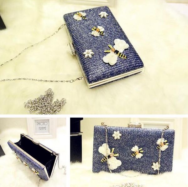 

factory sales of brand fashion bag hand bag chain butterfly butterfly cute cartoon yanbao simple cotton diamond party package