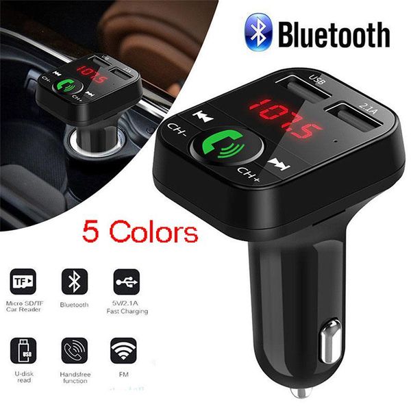 

adeeing bluetooth fm transmitter car mp3 audio music player 5 colors dual usb radio modulator car kit