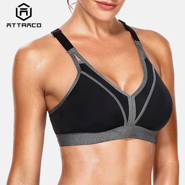 

attraco women sports bra high impact support backcross yoga bra running workout underwear professional fitness sports top, White;black