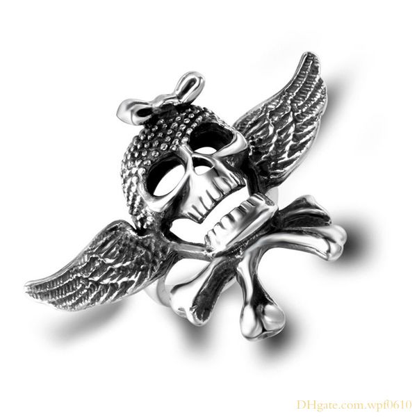 

hip hop punk rock style cute skull head design stainless steel rings jewelry gift, Silver