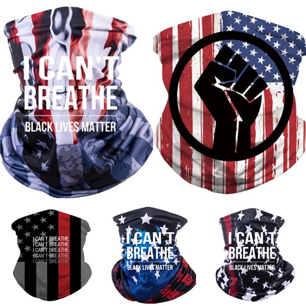 

i cant breathe2020 new summer 3d seamless bandana neck gaiter tube mask headwear, motorcycle face mask for women men face scarves #71, Blue;black