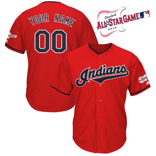 

mens cleveland custom indians 2019 all-star game francisco lindor carlos santana carlos carrasco jason kipnis jim thome baseball jersey, Blue;black