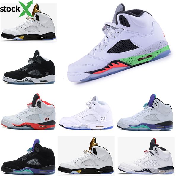 

wholesale classic 5 red blue suade og black metallic mens basketball shoes new fashion genuine leather new style mens sneakers