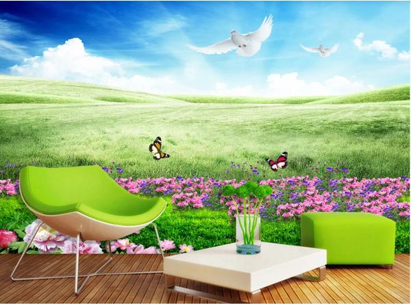 

3d room wallpaper custom p mural fresh pastoral grass scenery tv background wall home decor wall art pictures wallpaper for walls 3 d