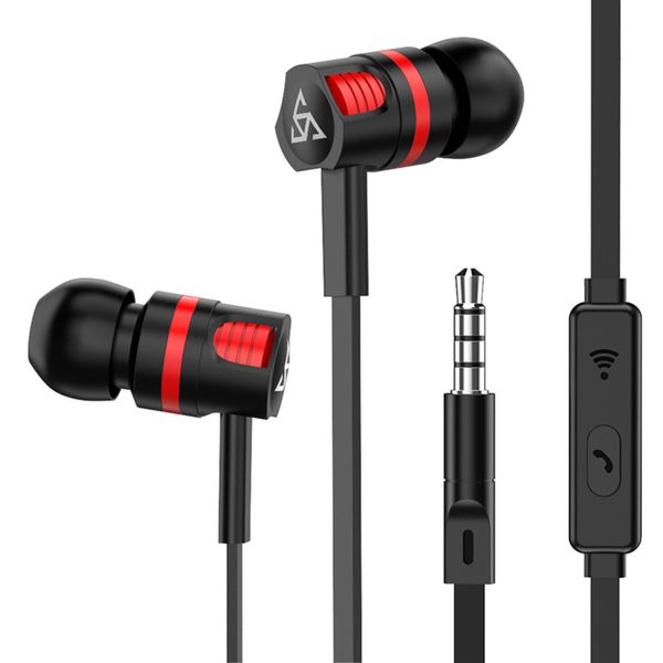 

earphone zs26 3.5mm in-ear headset with mic anti-wrap flat wire music earbuds heavy bass earphones for phone mp3 kulaklik lowest price