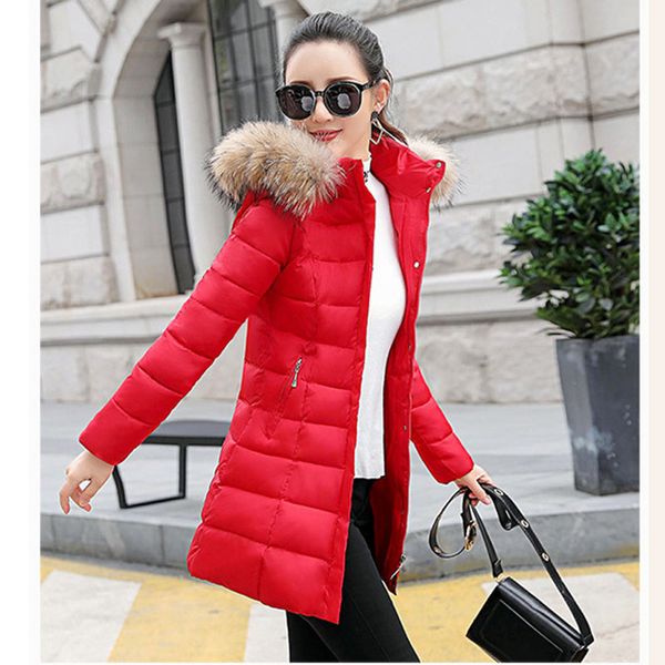 

красивозима куртка womenthicken длинные защиты от холода с капюшоном пальто женщин большой размер вниз хлопок одежда куртки и пиджаки ветров, Black