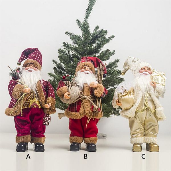 

new christmas santa claus doll 1pc 33x15cm christmas child gift toy xmas table decoration for home 0903#30 y191104