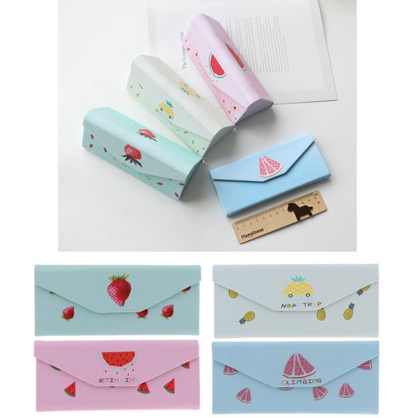 

женщины hard складные очки смазливая спорта леди солнцезащитные очки eyeglass box bag защита хранения ананас клубника 16x7x6.5cm