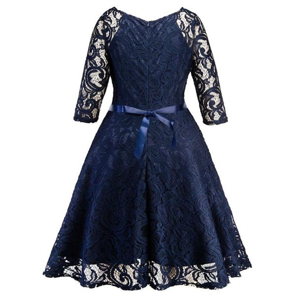 

2020 лето женщины повседневная lace вырез vintage платья с плеча большой размер рубашки платье straight асимметричный платье