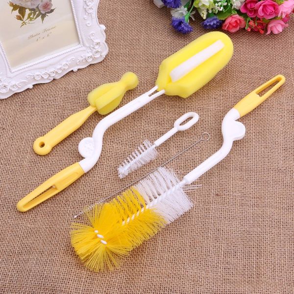 

5pcs/set baby bottle sponge brushes dummy nipple pacifier brushes milk feeding bottle brush infant pacifier cleaner random color