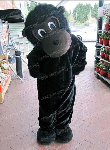 Halloween Black gorilla Monkey Mascot Costume orangotango Animal Anime personagem do tema do Natal do Carnaval Do Partido Do Vestido Extravagante Adulto Outfit