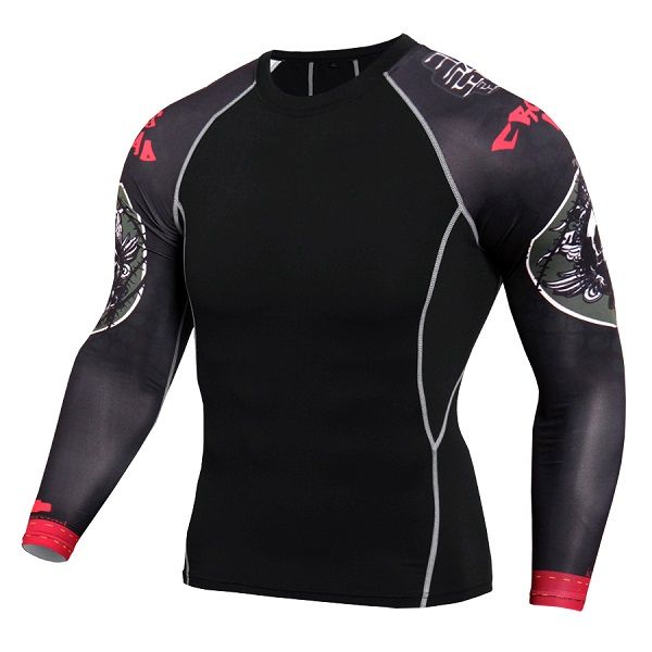 

new long sleeve sport shrt men ui dry men's runng gym clothing long slee tshirs snke gym clothing mens rashgard soccer jersey, Black;blue