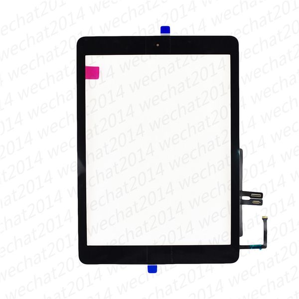 

50pcs touch screen glass panel with digitizer home buttons for ipad 6 6th 2018 a1893 a1954 dhl