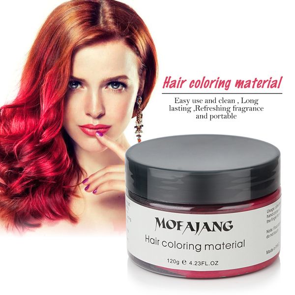 

hair coloring wax hair coloring mateial 100% natural ingredients hair styling wax big skeleton slicked 8 colors ing