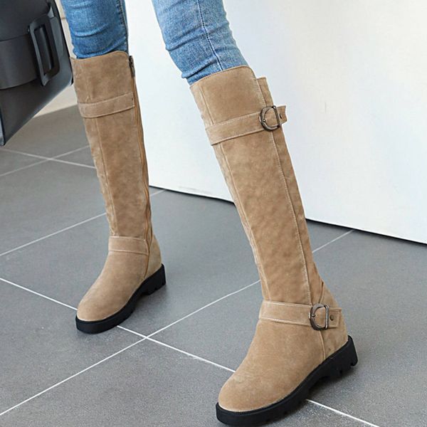 

sarairis 2020 fashion comfortable plus size 43 shoes woman boots female winter equestrian boots female shoes women, Black