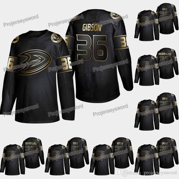 

Anaheim Ducks John Gibson 2019 Golden Edition Jersey Ryan Miller Jakob Silfverberg Nick Ritchie Derek Grant Hampus Lindholm Troy Terry