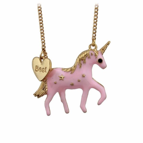 

pendant necklaces trusta fashion jewelry 17" necklace loverly pink oil glaze horse girls gift ee83 drop, Silver