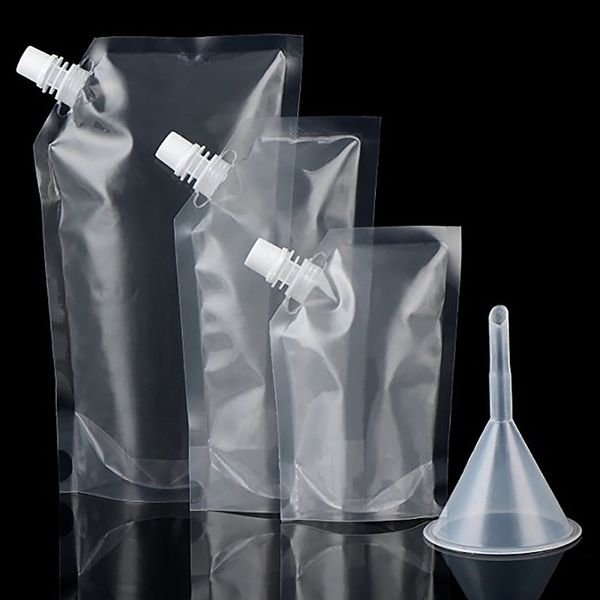

storage bags transparent plastic spout pouch reusable durable bottle for liquid drink sealed packaging bag portable