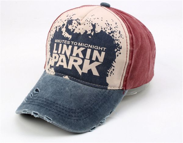 

rapper dj bboy dancer linkin park baseball cap denim vintage worn hip hop letter adjustable cap, Blue;gray