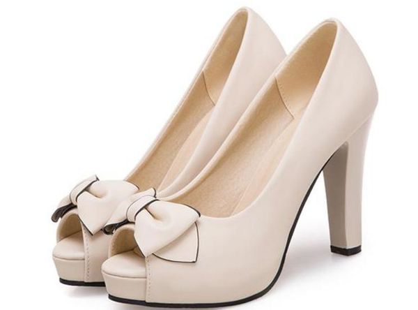 

2019 bowknot women's sandals in summer with new style high heel coarse heel @20, Black